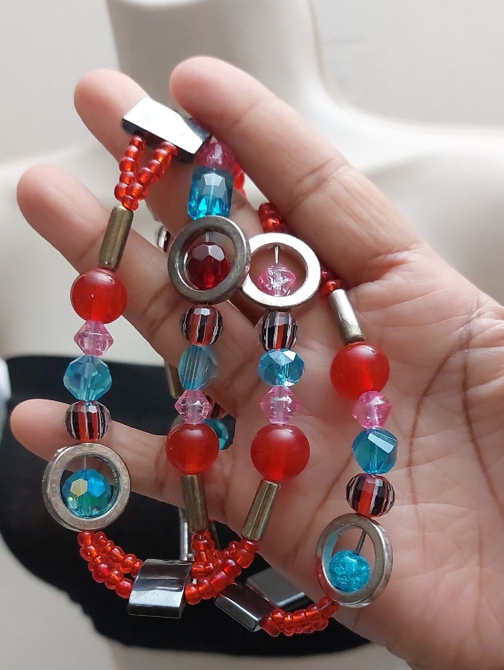 Artisan Mixed Media Beaded ID Card Badge Holder Lanyard Necklace - Picture 5 of 6